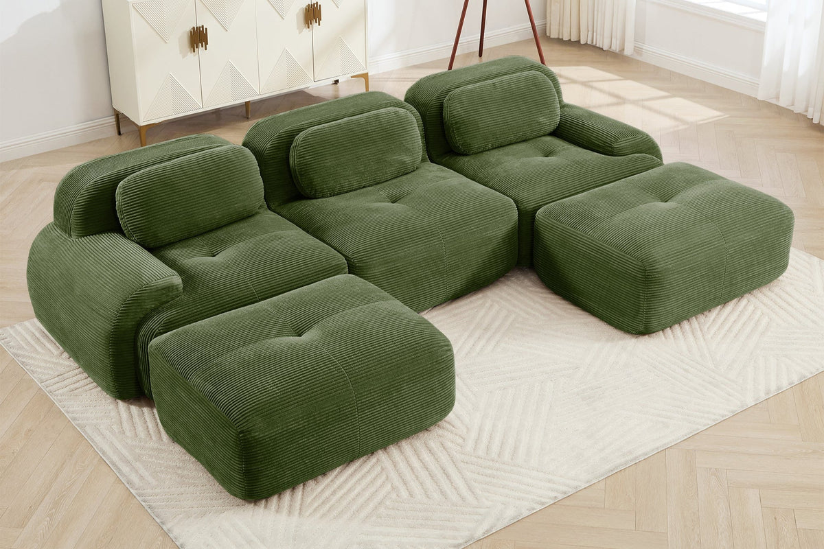 HAMLET 117'' 3-Seater Sofa with 2 Ottomans