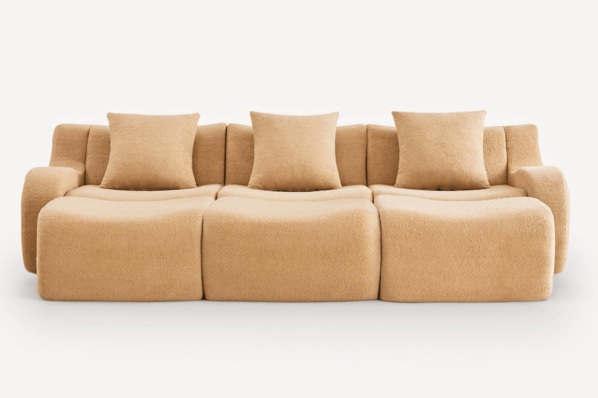 ROMA 115.3" 3-Seater Sofa with 3 Ottomans