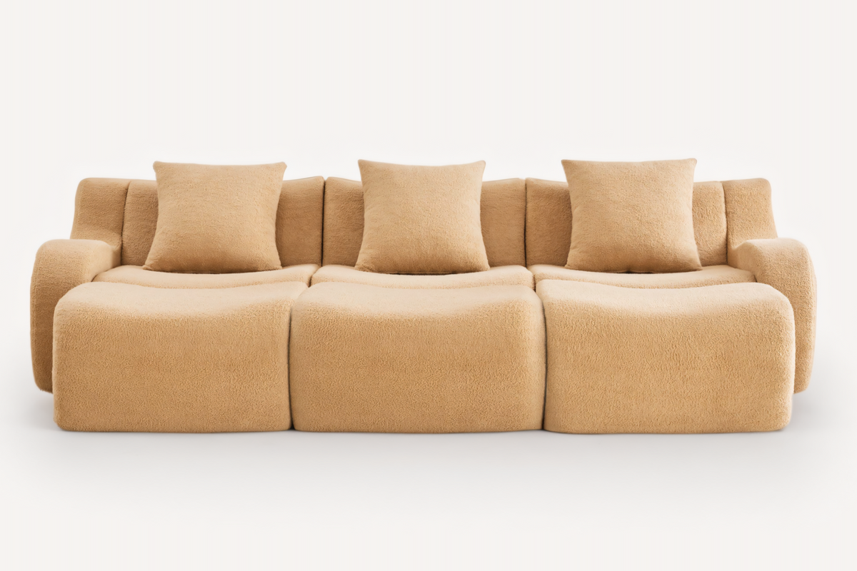 ROMA 115.3&quot; 3-Seater Sofa with 3 Ottomans