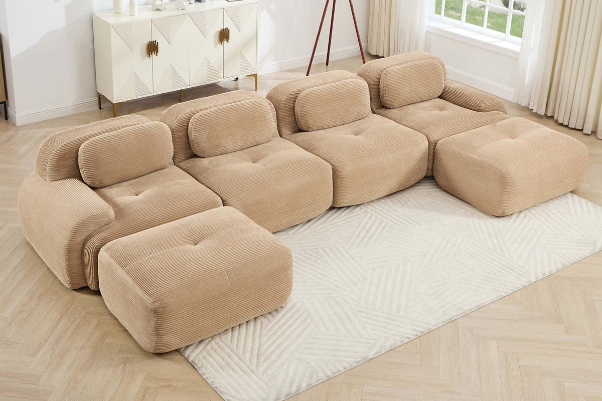 HAMLET 152'' 4-Seater Sofa with 2 Ottomans