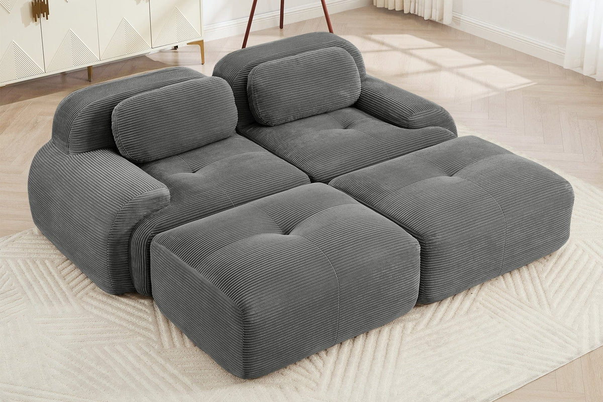 HAMLET 82'' Loveseat with 2 Ottomans
