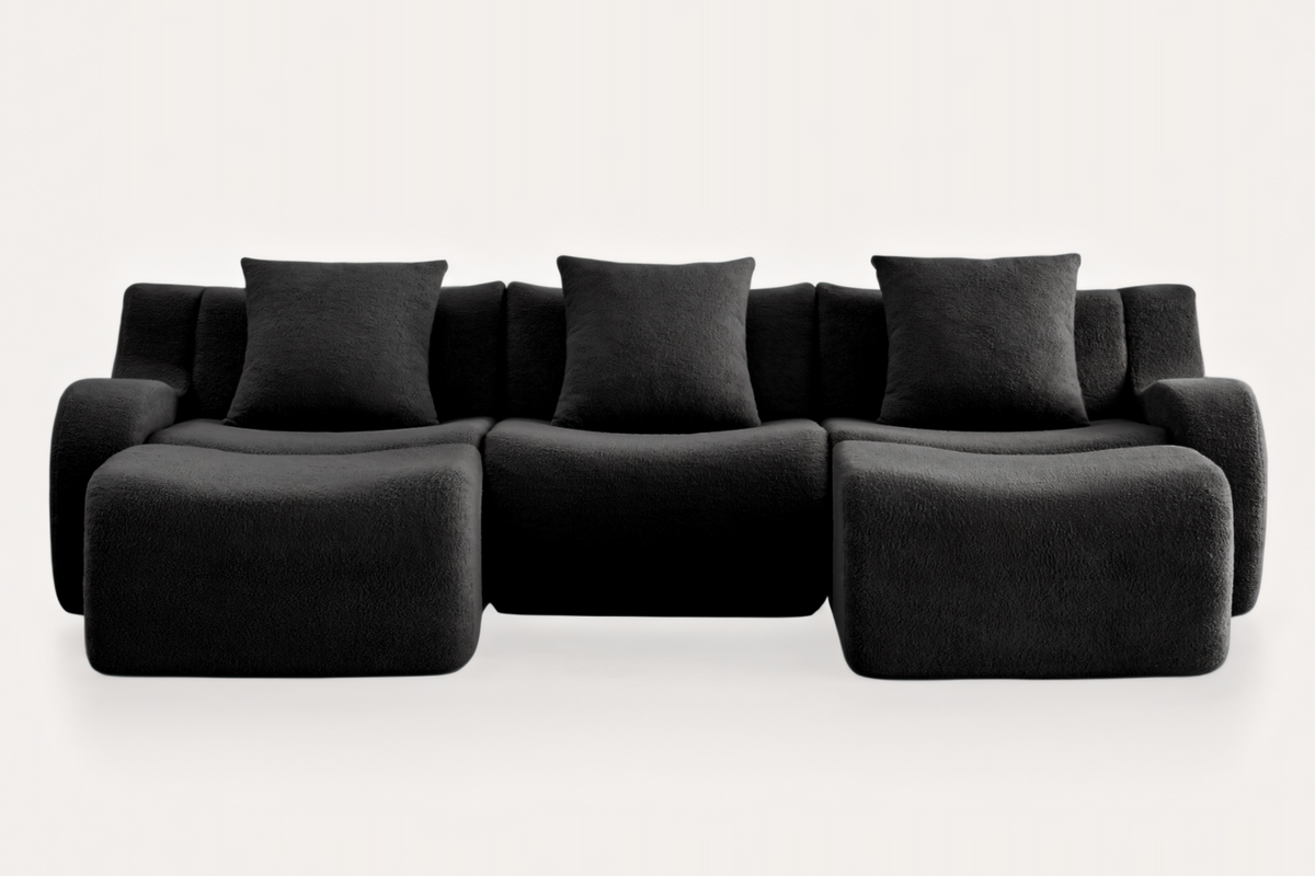 ROMA 115.3&quot; 3-Seater Sofa with 2 Ottomans