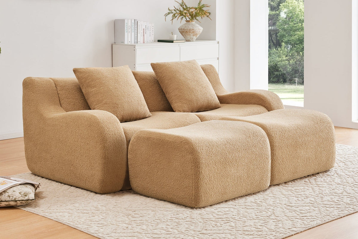 ROMA 82.7&quot; Loveseat with 2 Ottomans