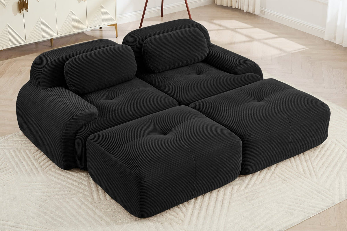 HAMLET 82'' Loveseat with 2 Ottomans