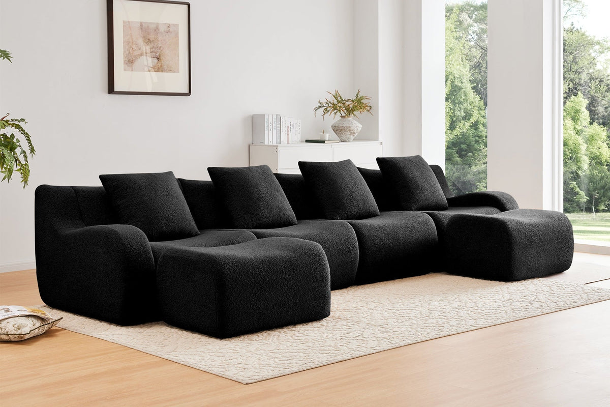 ROMA 148&quot; 4-Seater Sofa with 2 Ottomans