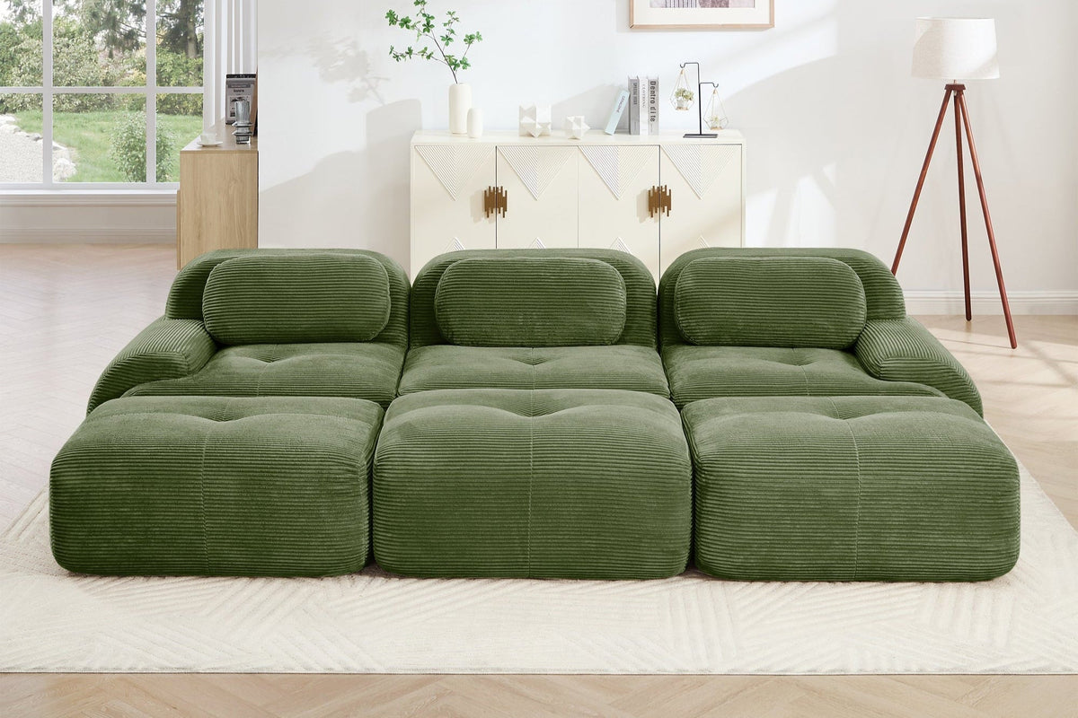 HAMLET 117'' 3-Seater Sofa with 3 Ottomans