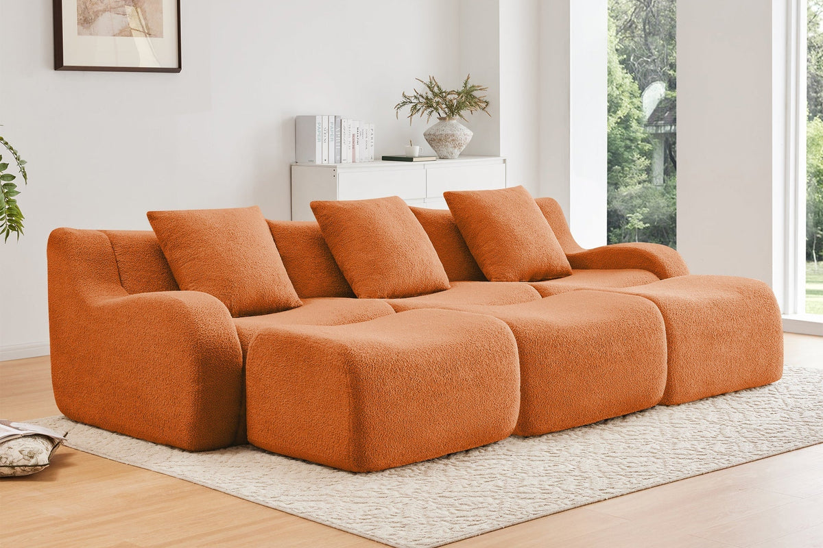 ROMA 115.3&quot; 3-Seater Sofa with 3 Ottomans