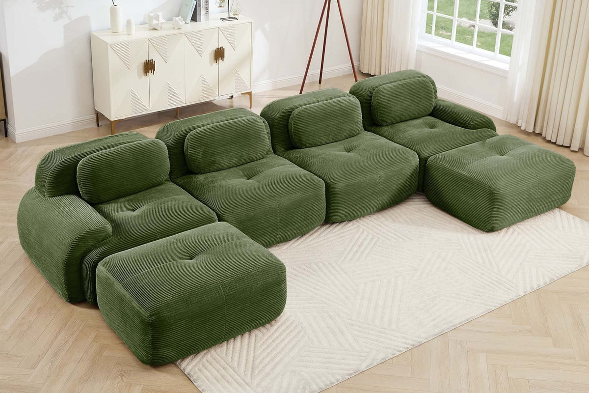 HAMLET 152'' 4-Seater Sofa with 2 Ottomans