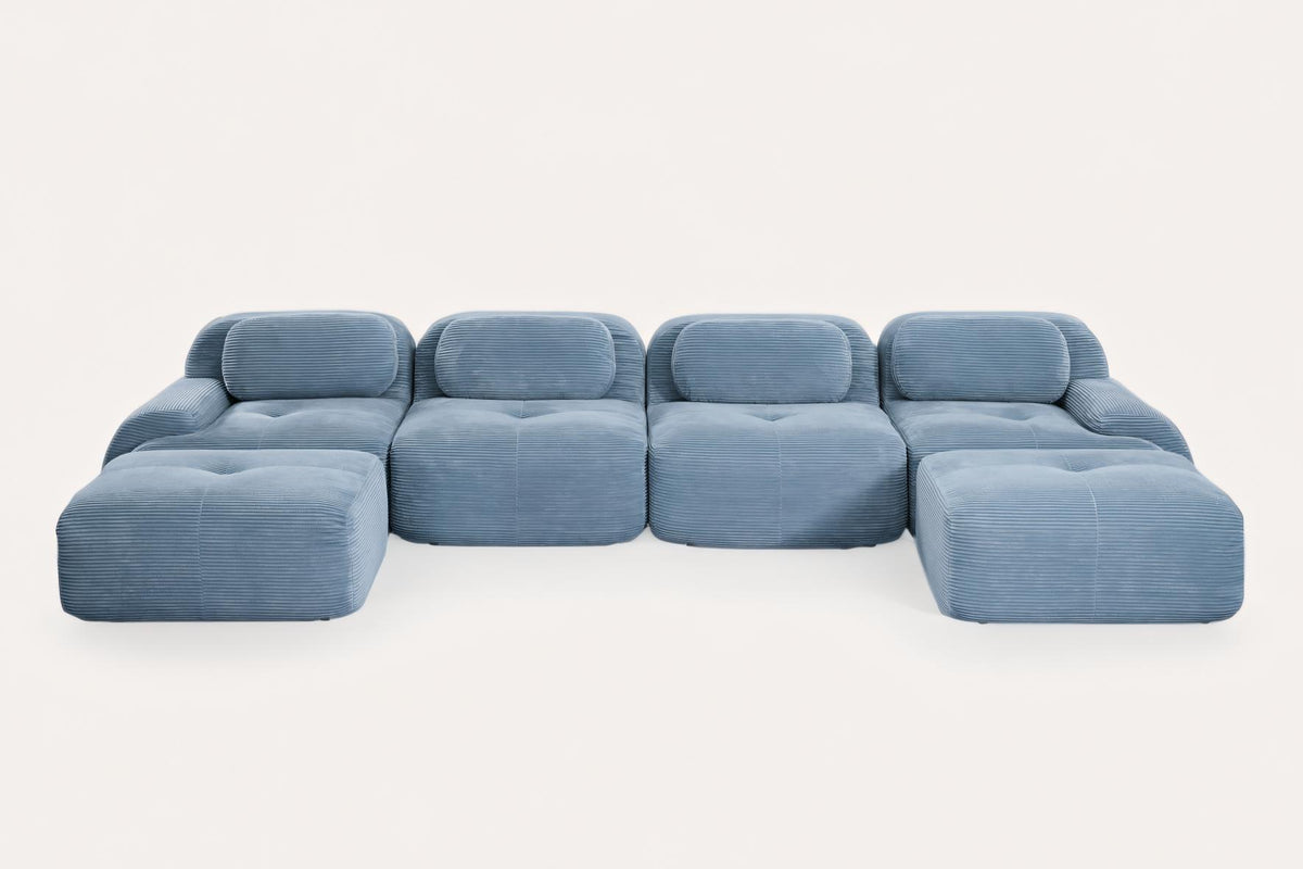 HAMLET 152'' 4-Seater Sofa with 2 Ottomans