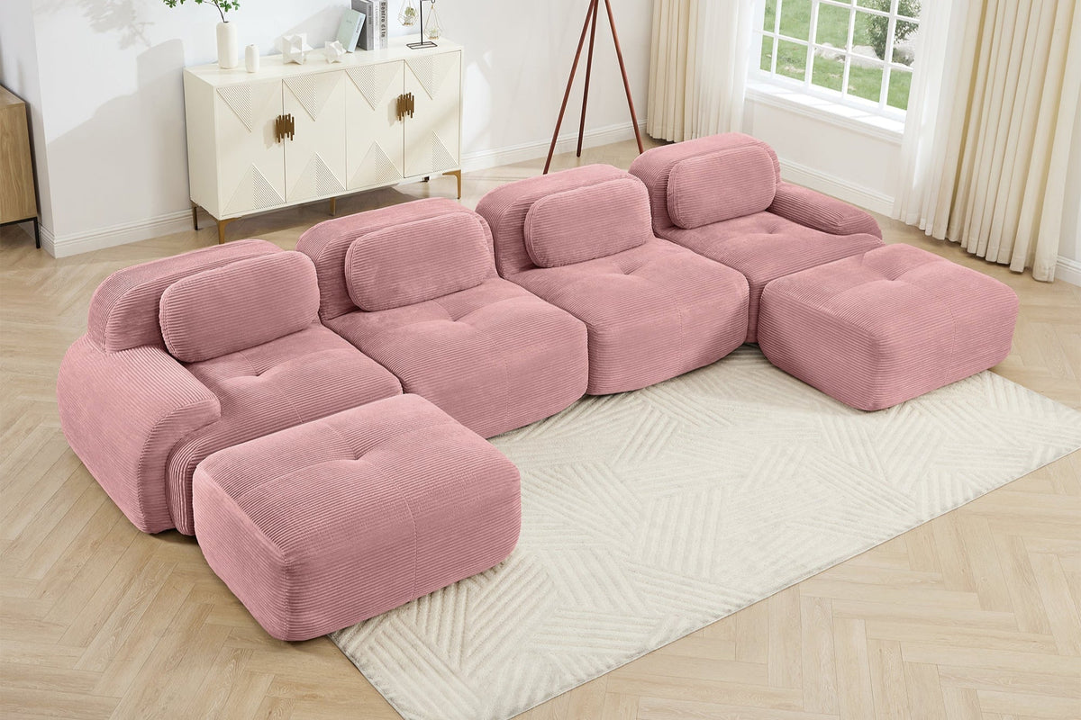 HAMLET 152'' 4-Seater Sofa with 2 Ottomans