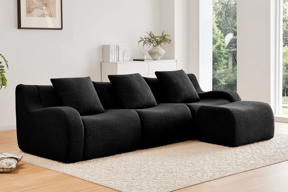 ROMA 115.3&quot; 3-Seater Sofa with 1 Ottoman