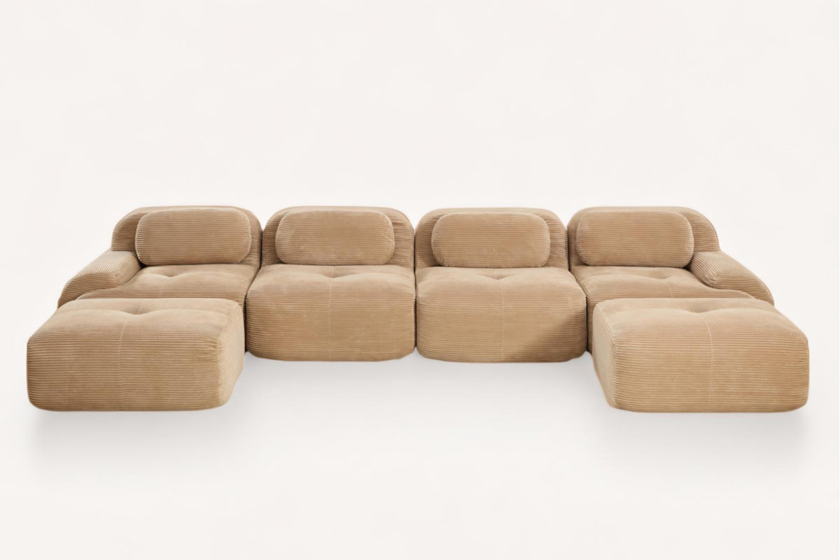 HAMLET 152'' 4-Seater Sofa with 2 Ottomans