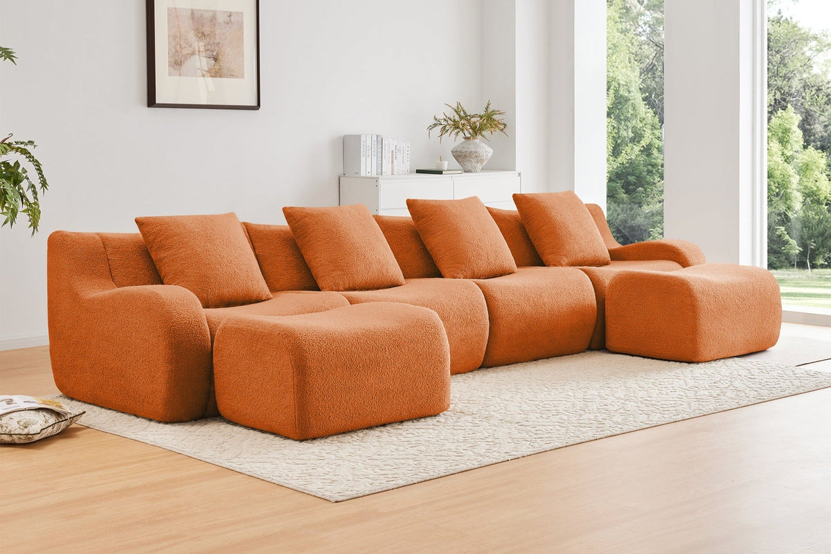 ROMA 148&quot; 4-Seater Sofa with 2 Ottomans