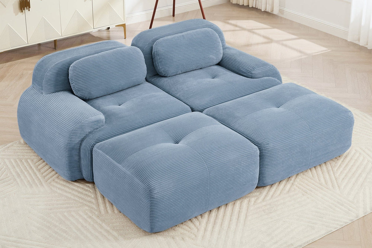 HAMLET 82'' Loveseat with 2 Ottomans