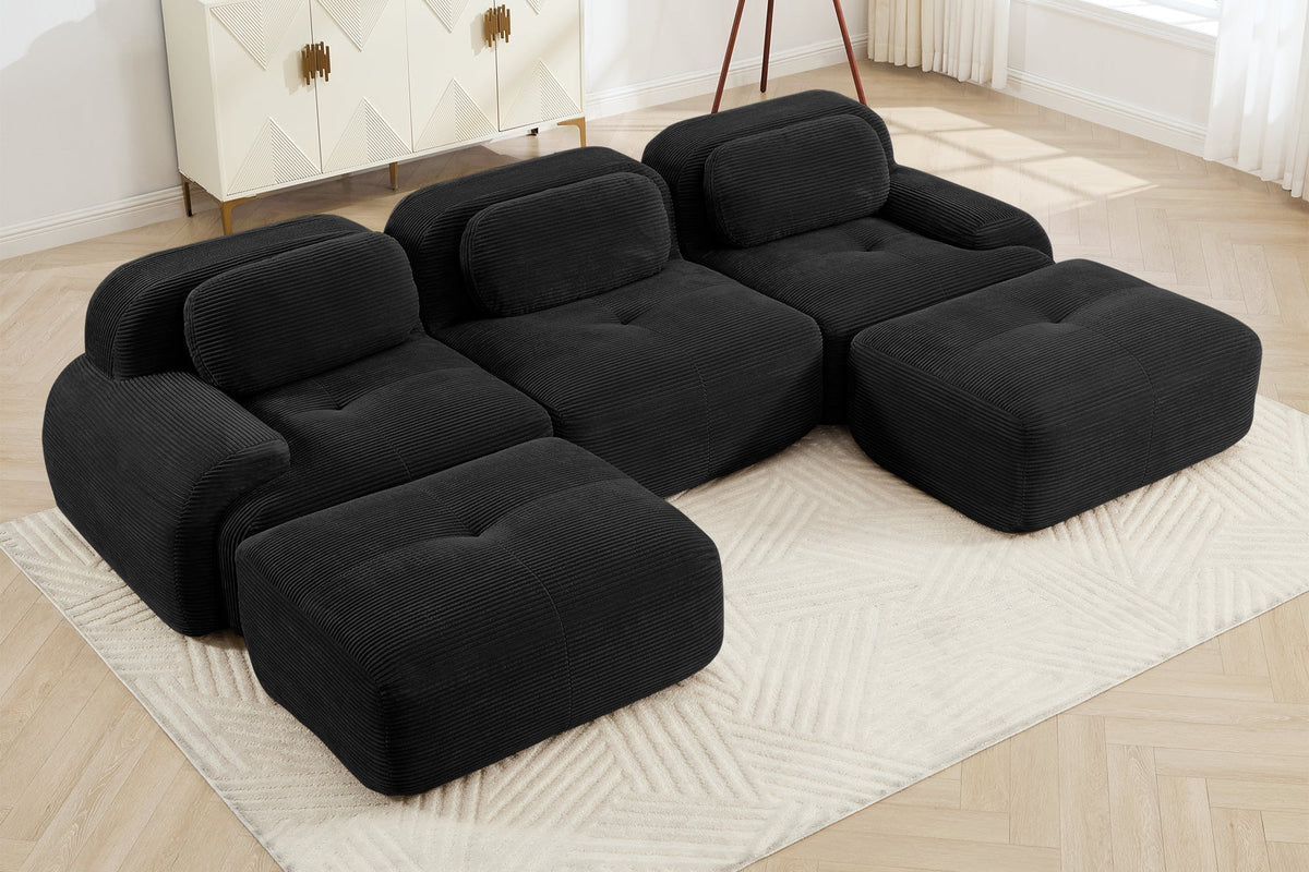 HAMLET 117'' 3-Seater Sofa with 2 Ottomans