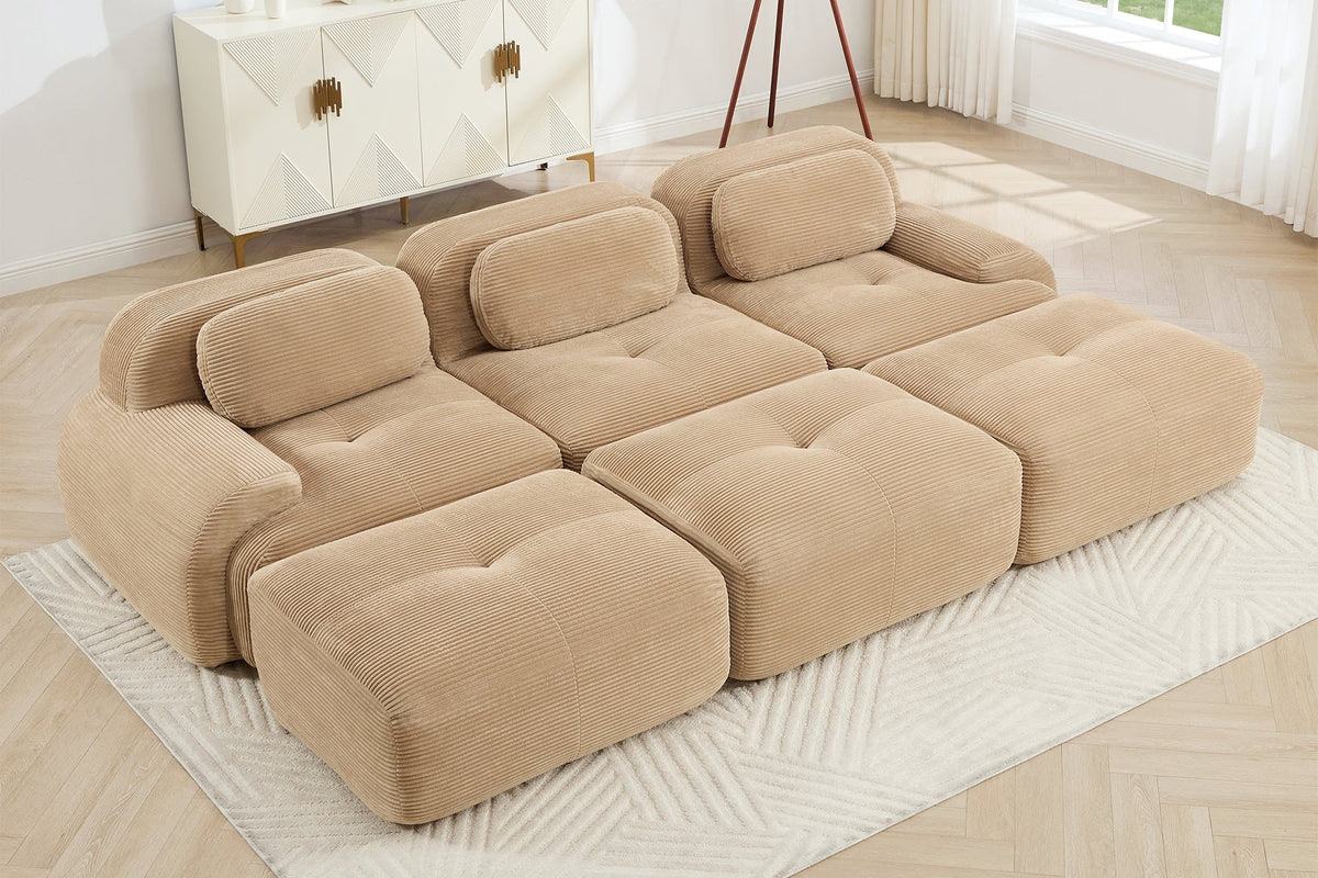 HAMLET 117'' 3-Seater Sofa with 3 Ottomans