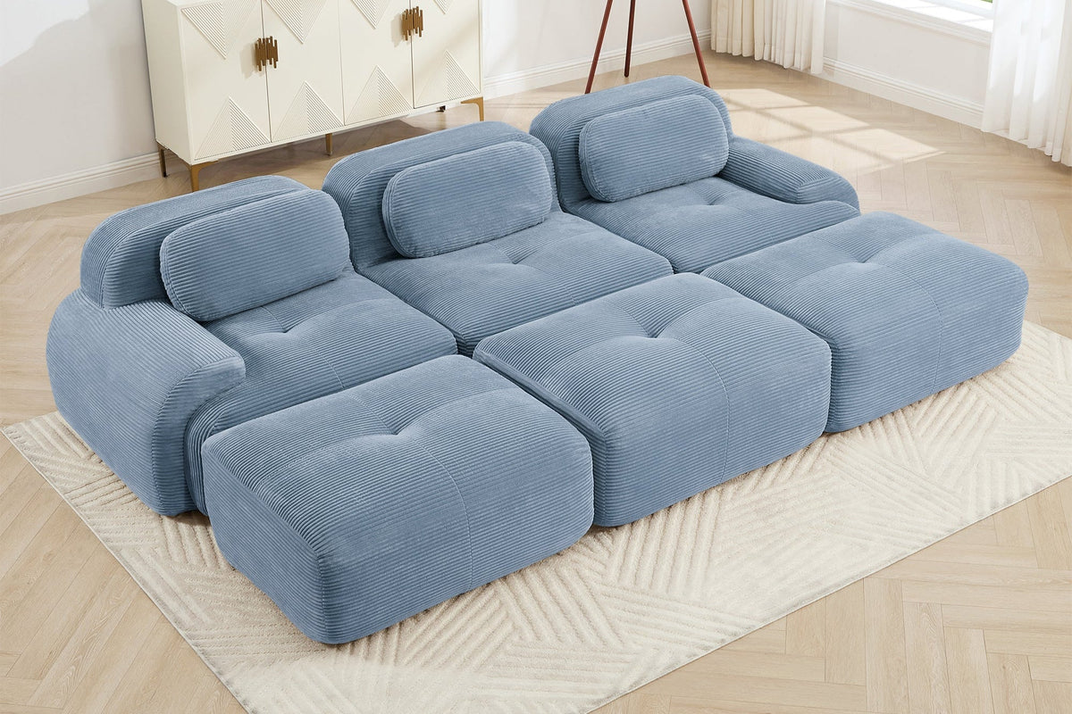 HAMLET 117'' 3-Seater Sofa with 3 Ottomans