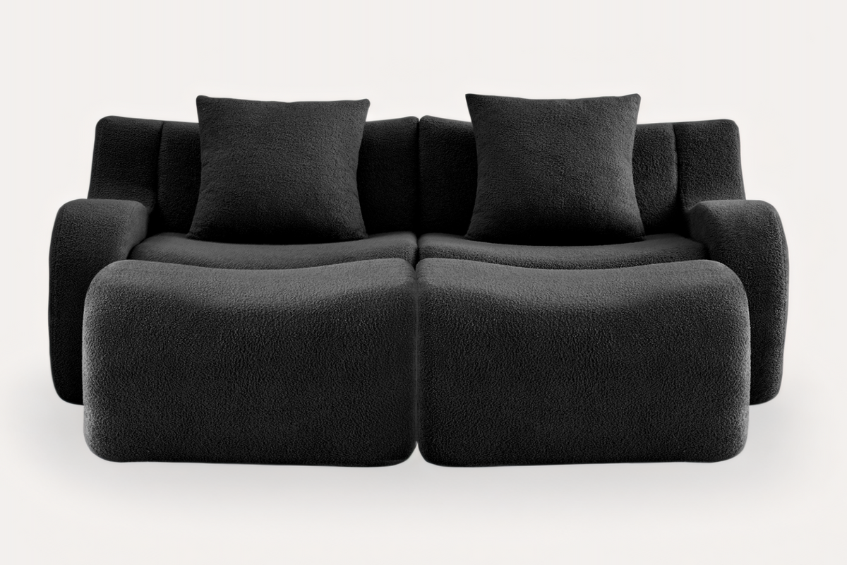 ROMA 82.7&quot; Loveseat with 2 Ottomans