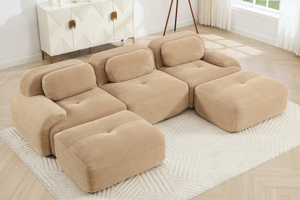 HAMLET 117'' 3-Seater Sofa with 2 Ottomans